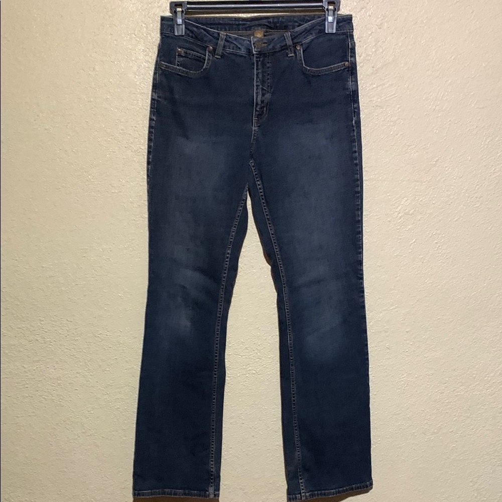 Caslon Jeans 10 Blue Stretch Straight Mid Rise 5-Pockets Cotton Spandex - Picture 1 of 16